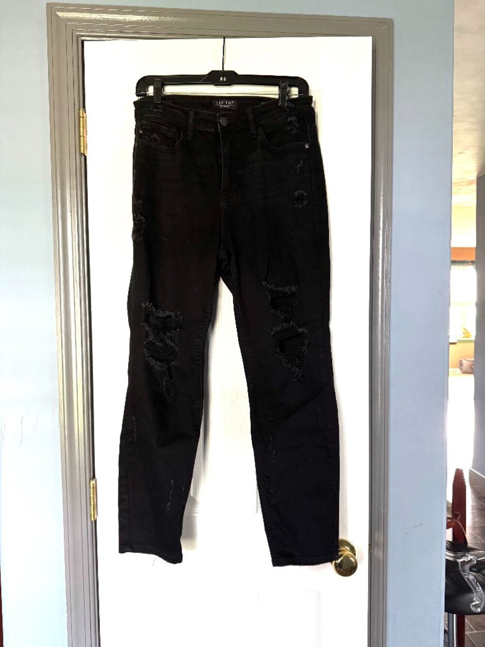 Judy Blue Size 9/29 Denim 5 Pocket Distressed Boyfriend Jeans JB82161BK EUC